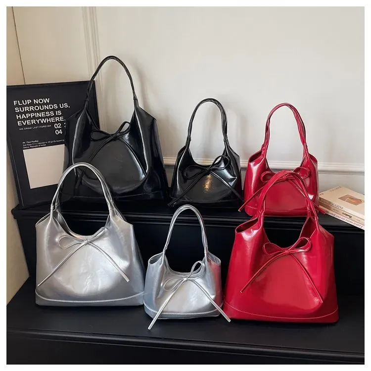 Tas Bucket Wanita Bahan PU Sintetis Polos Warna Hitam Bentuk Bucket Tali Serut Grosir Import