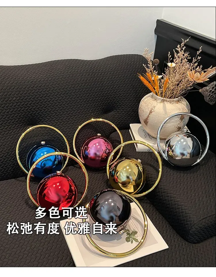 Tas Selempang Wanita Bahan PU Sintetis Polos Warna Hitam Bentuk Bulat Tali Stok Grosir