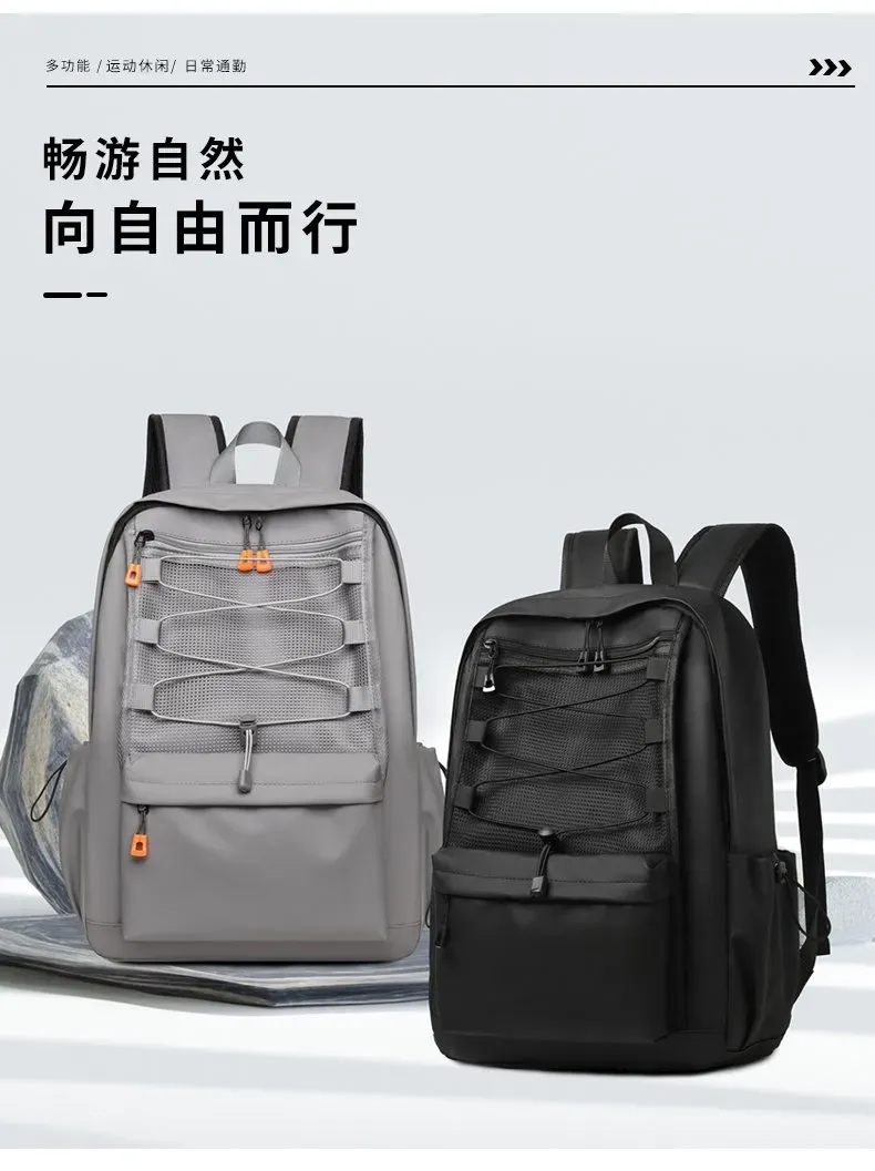 Tas Ransel Wanita Bahan Nylon Polos Warna Hitam Bentuk Kotak Tali Lebar Resleting untuk Jualan