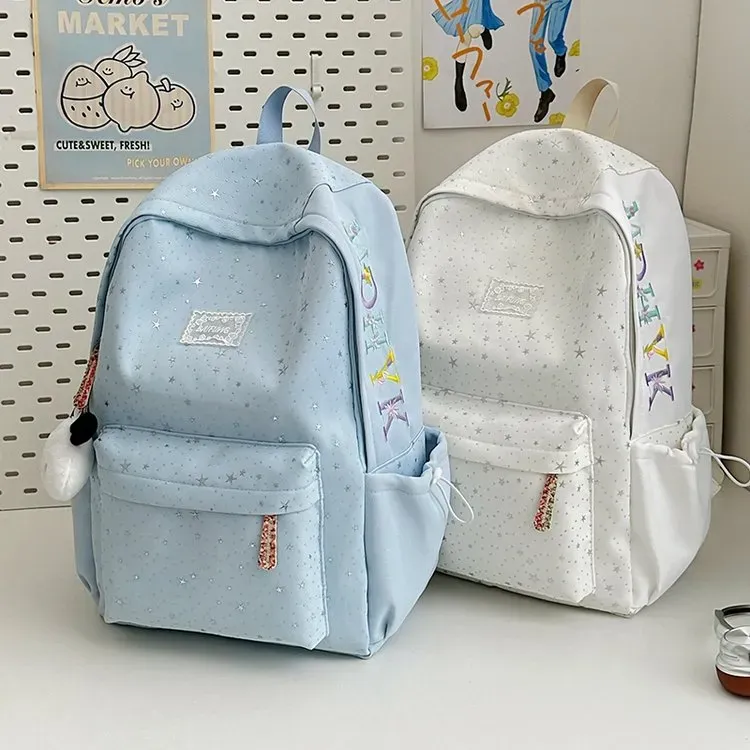 Tas Ransel Wanita Bahan Oxford Motif Print Warna Pink Bentuk Kotak Tali Lebar Grosir Import