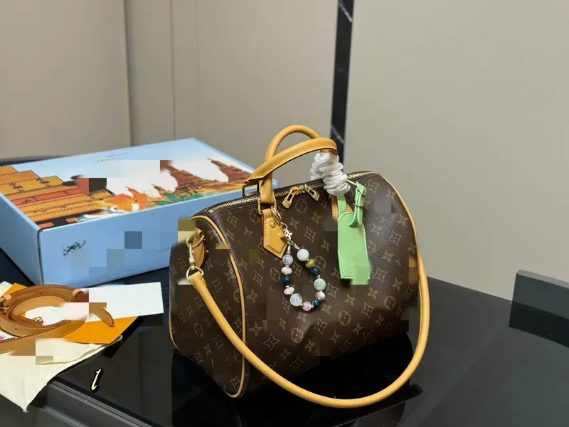 Tas Selempang Wanita Bahan PU Sintetis Motif Print Bentuk Bulat Tali Panjang Grosir Import