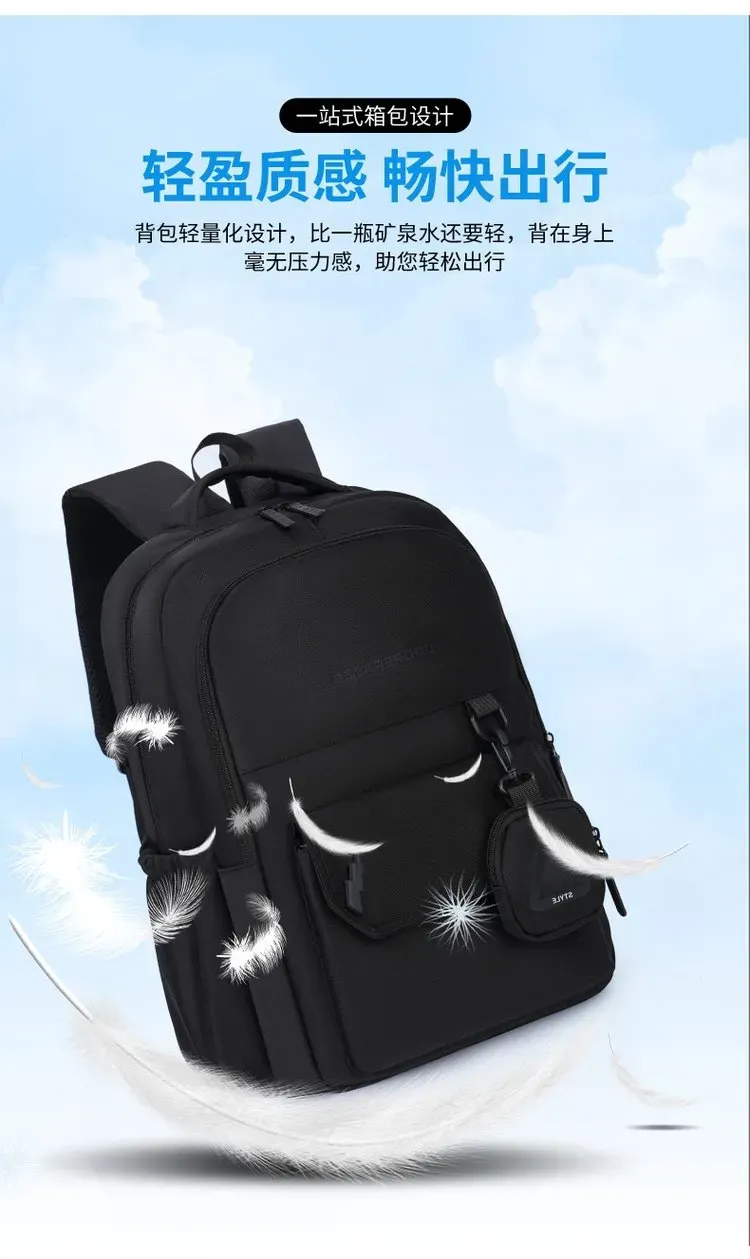 Tas Ransel Wanita Bahan Nylon Warna Putih Kapasitas Besar Resleting Grosir Import