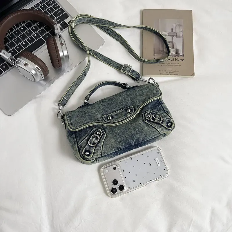 Tas Selempang Wanita Bahan PU Sintetis Polos Warna Biru Bentuk Kotak Tali Resleting Grosir