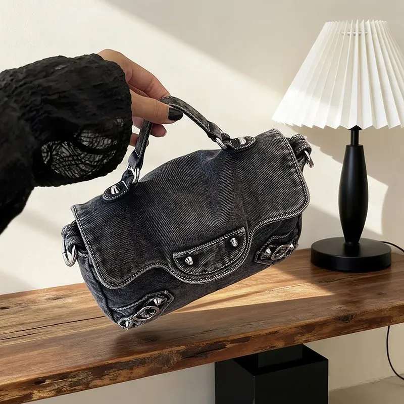 Tas Selempang Wanita Bahan PU Sintetis Polos Warna Biru Bentuk Kotak Tali Resleting Grosir