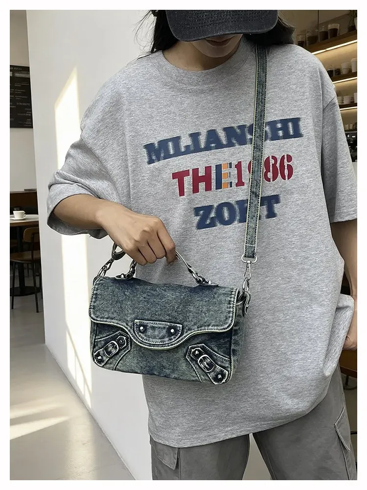Tas Selempang Wanita Bahan PU Sintetis Polos Warna Biru Bentuk Kotak Tali Resleting Grosir