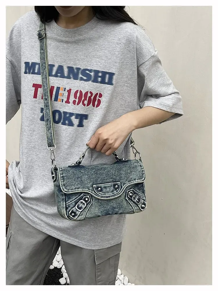 Tas Selempang Wanita Bahan PU Sintetis Polos Warna Biru Bentuk Kotak Tali Resleting Grosir