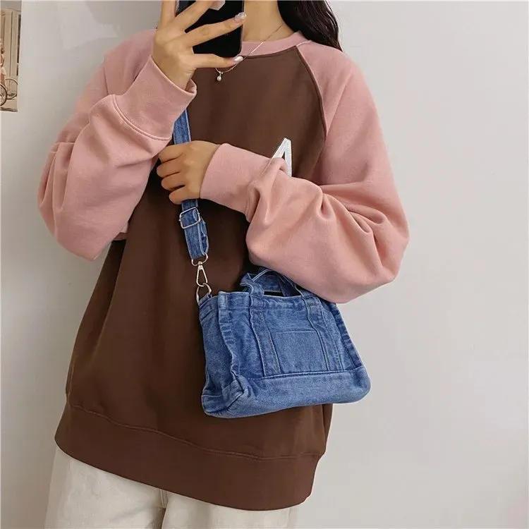 Tas Selempang Wanita Bahan PU Sintetis Polos Warna Biru Bentuk Kotak Tali Harga Grosir