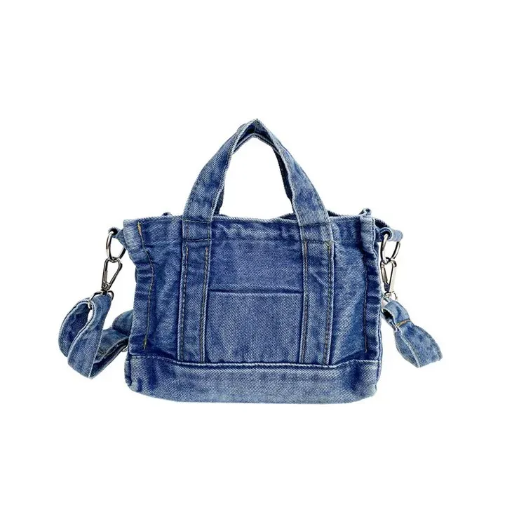 Tas Selempang Wanita Bahan PU Sintetis Polos Warna Biru Bentuk Kotak Tali Harga Grosir