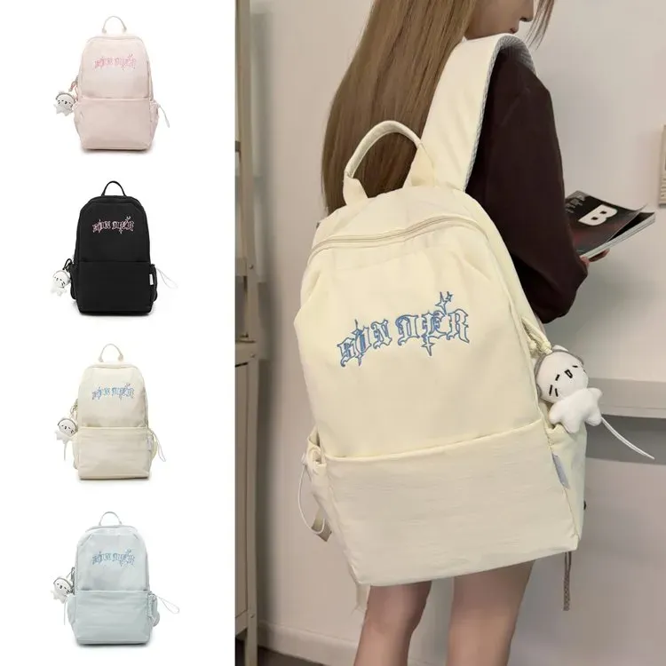 Tas Ransel Wanita Bahan Kain Polos Warna Hitam Bentuk Kotak Tali Panjang Grosir Import kategori tas selempang grosir