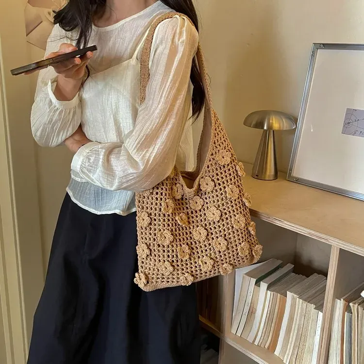 Tas Selempang Wanita Bahan PU Sintetis Motif Floral Bentuk Kotak Tali Lebar Grosir Import