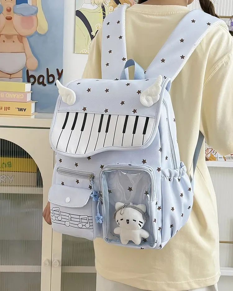 Tas Ransel Anak Bahan Kain Motif Polkadot Bentuk Kotak Tali Panjang Resleting Grosir Import