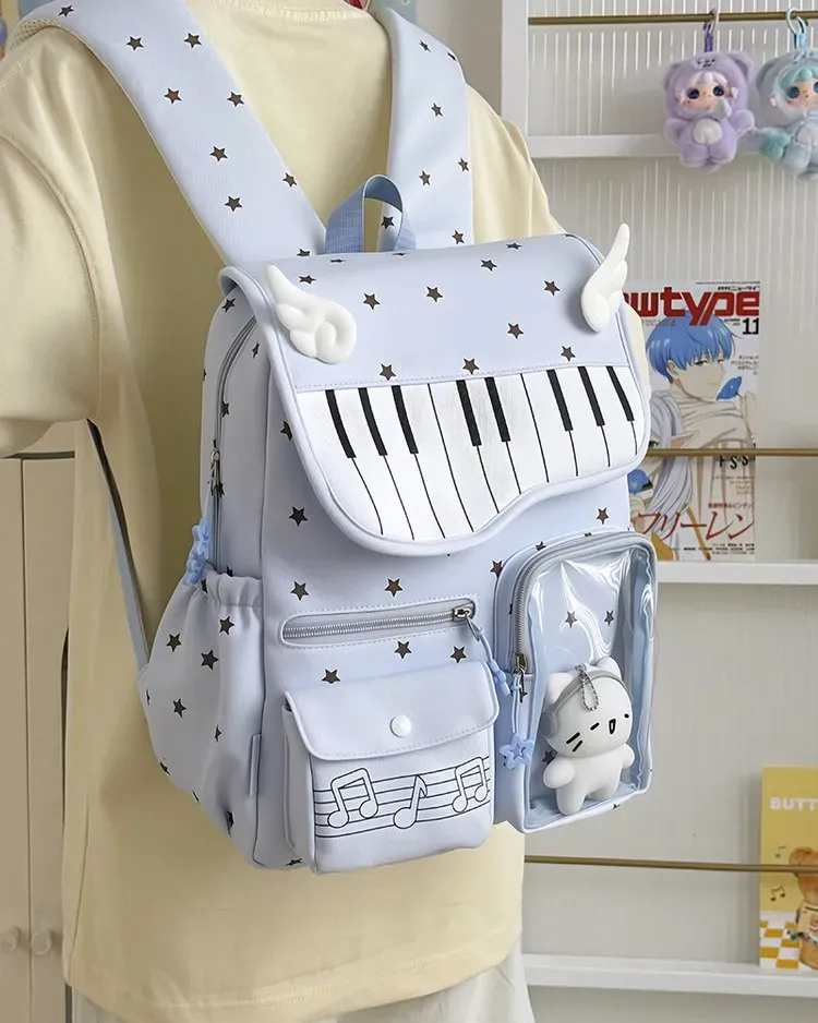 Tas Ransel Anak Bahan Kain Motif Polkadot Bentuk Kotak Tali Panjang Resleting Grosir Import
