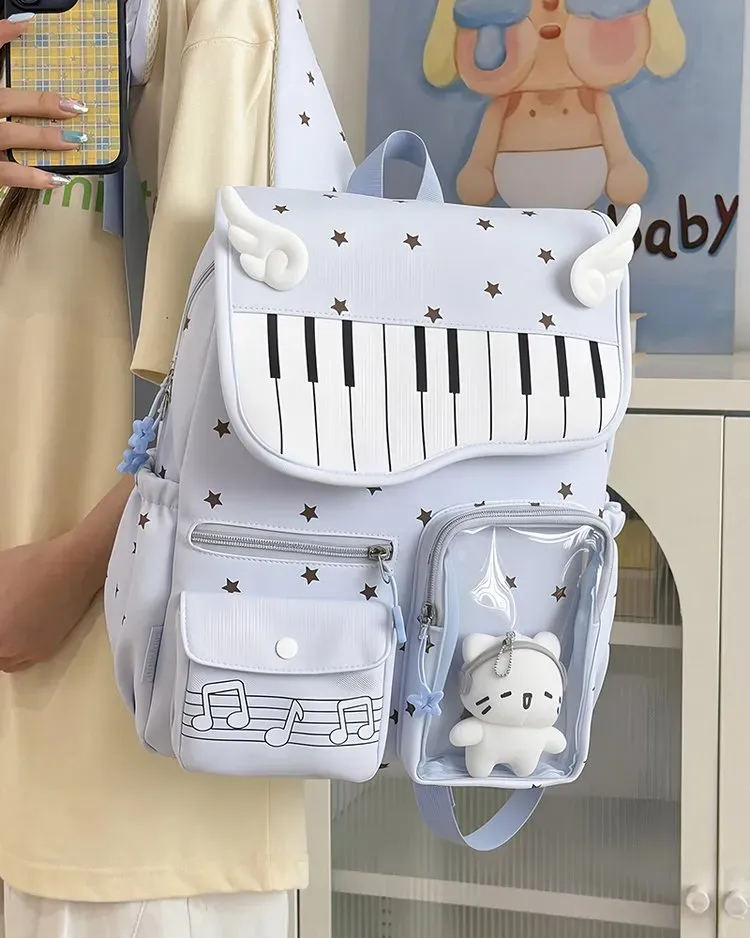 Tas Ransel Anak Bahan Kain Motif Polkadot Bentuk Kotak Tali Panjang Resleting Grosir Import