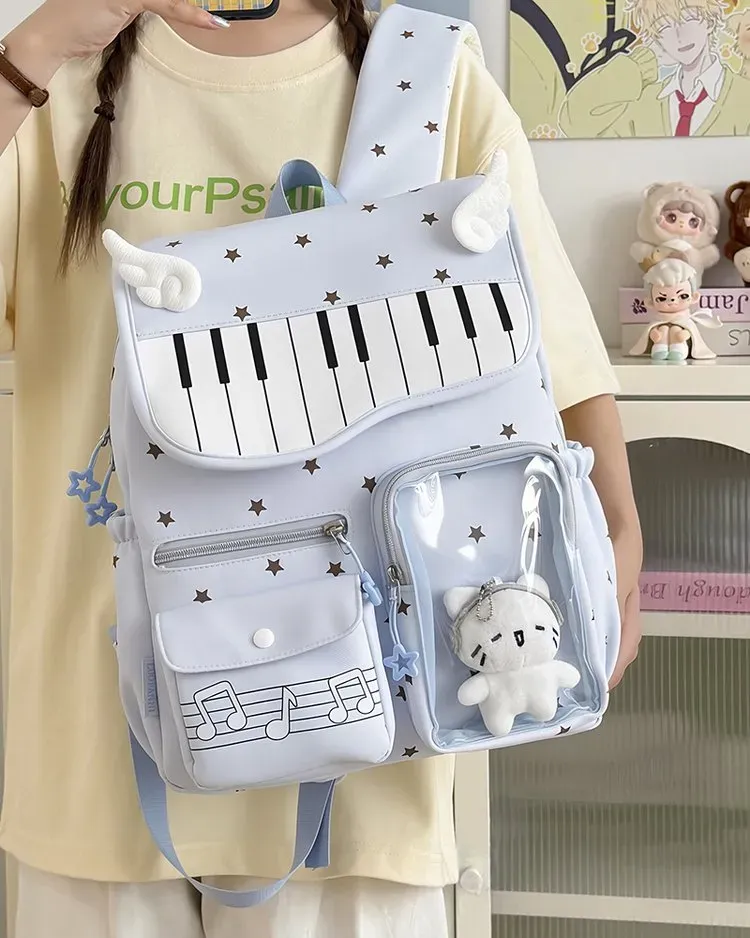 Tas Ransel Anak Bahan Kain Motif Polkadot Bentuk Kotak Tali Panjang Resleting Grosir Import