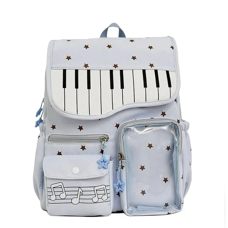 Tas Ransel Anak Bahan Kain Motif Polkadot Bentuk Kotak Tali Panjang Resleting Grosir Import