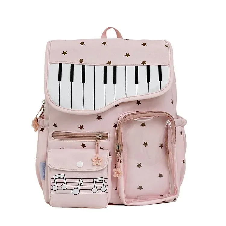Tas Ransel Anak Bahan Kain Motif Polkadot Bentuk Kotak Tali Panjang Resleting Grosir Import