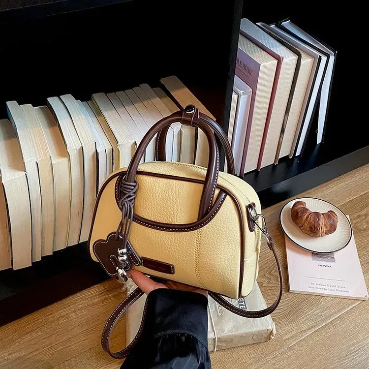 Tas Selempang Wanita Bahan PU Sintetis Polos Warna Putih Bentuk Kotak Tali Resleting Grosir