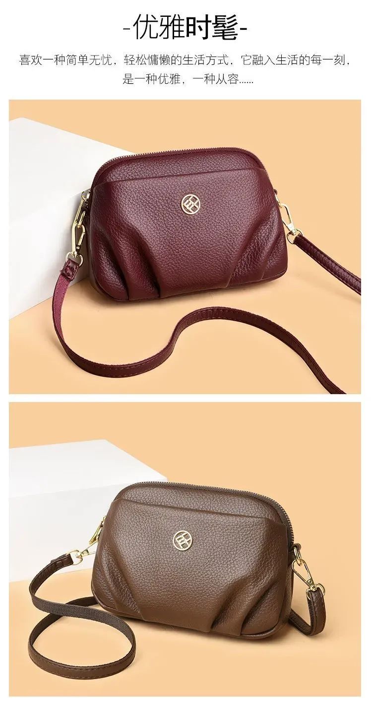 Tas Selempang Wanita Bahan PU Sintetis Polos Warna Merah Bentuk Kotak Tali Koleksi Reseller