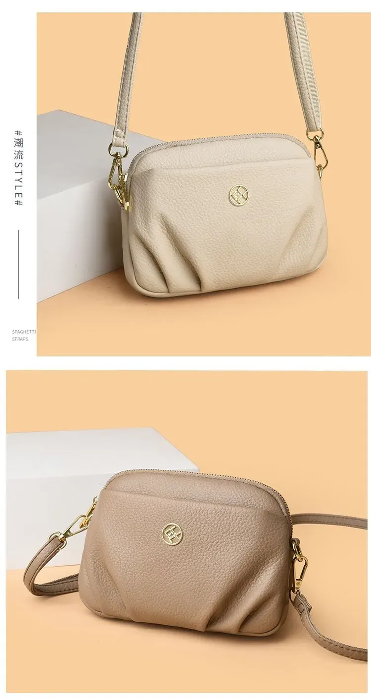 Tas Selempang Wanita Bahan PU Sintetis Polos Warna Merah Bentuk Kotak Tali Koleksi Reseller