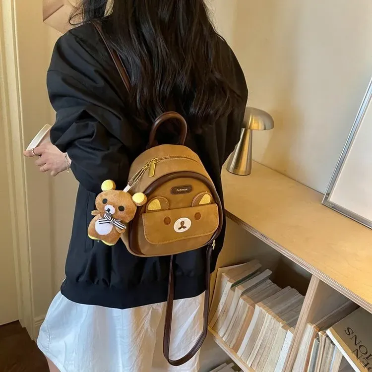 Tas Ransel Wanita Bahan PU Sintetis Polos Bentuk Kotak Tali Panjang Resleting Grosir Import