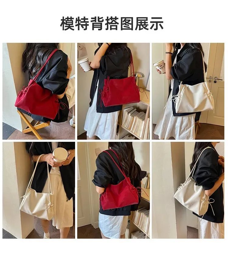 Tas Selempang Wanita Bahan PU Sintetis Polos Bentuk Kotak Tali Panjang Resleting untuk Toko