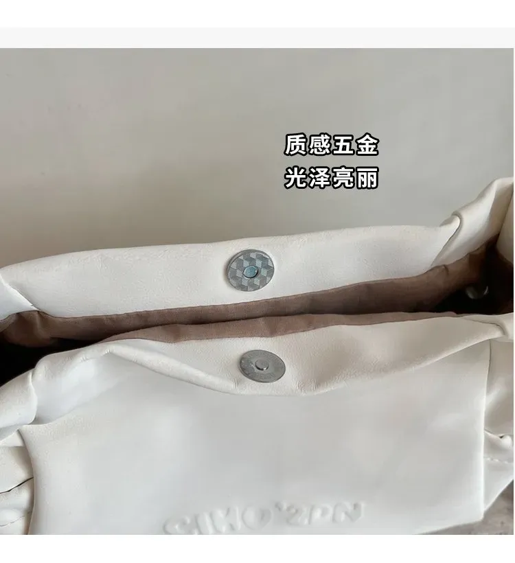 Tas Selempang Wanita Bahan PU Sintetis Polos Bentuk Kotak Tali Panjang Resleting untuk Toko