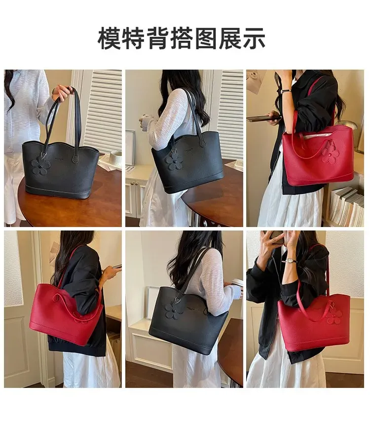 Tas Selempang Wanita Bahan PU Sintetis Polos Warna Merah Bentuk Kotak Tali Lebar Resleting