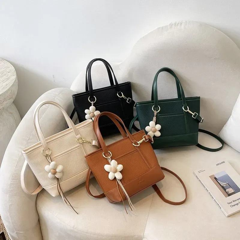 Tas Ransel Wanita Bahan PU Sintetis Motif Floral Warna Putih Bentuk Kotak Tali Grosir Import