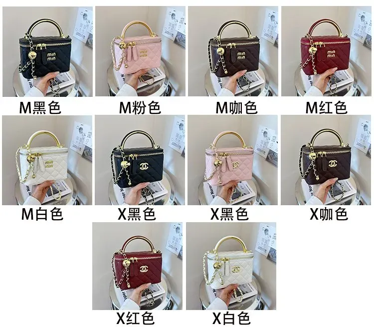 Tas Selempang Wanita Bahan PU Sintetis Model Quilted Warna Pink Bentuk Kotak untuk Reseller