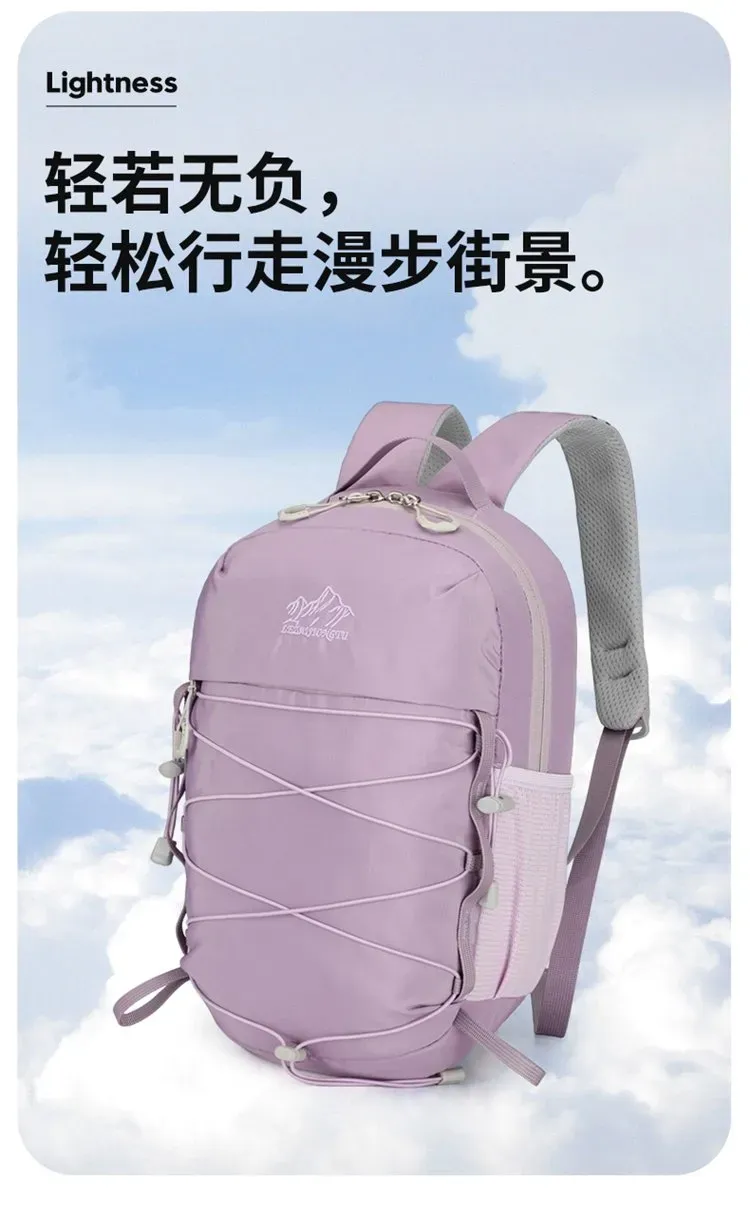 Tas Ransel Wanita Bahan Nylon Polos Warna Hijau Bentuk Kotak Tali Lebar Resleting untuk Jualan