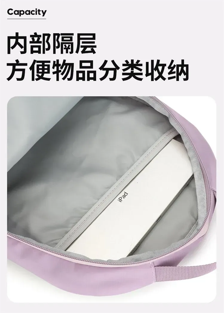 Tas Ransel Wanita Bahan Nylon Polos Warna Hijau Bentuk Kotak Tali Lebar Resleting untuk Jualan
