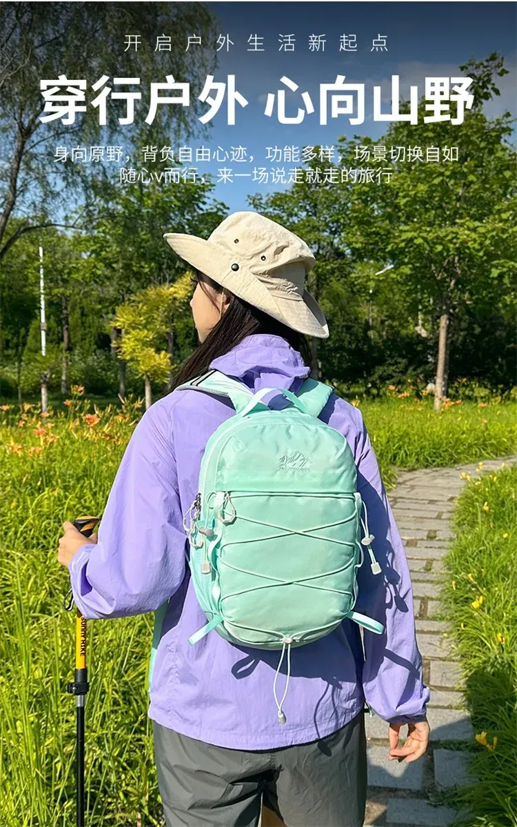 Tas Ransel Wanita Bahan Nylon Polos Warna Hijau Bentuk Kotak Tali Lebar Resleting untuk Jualan