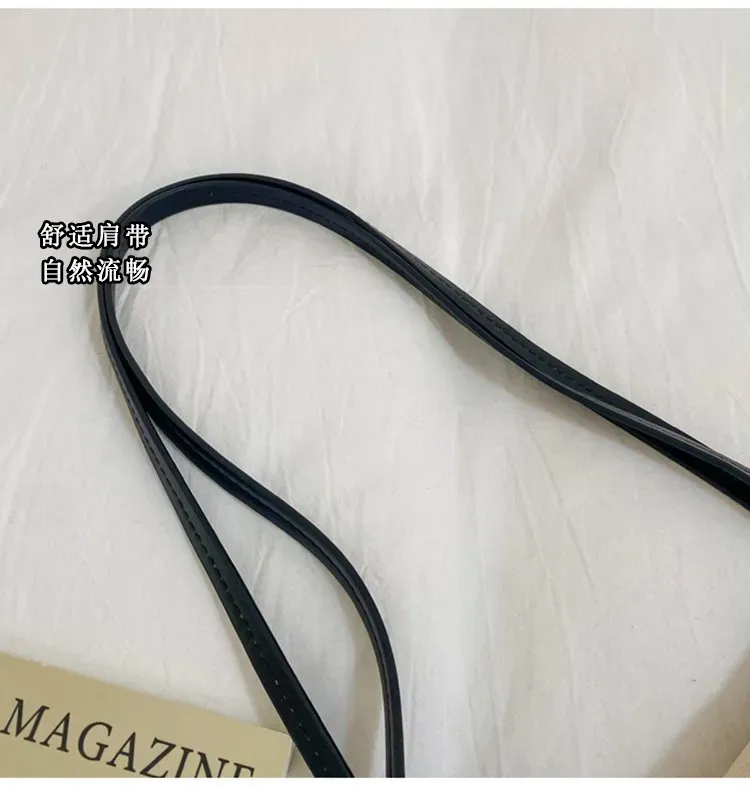 Tas Selempang Wanita Bahan PU Sintetis Motif Polkadot Warna Hitam Bentuk Kotak untuk Reseller