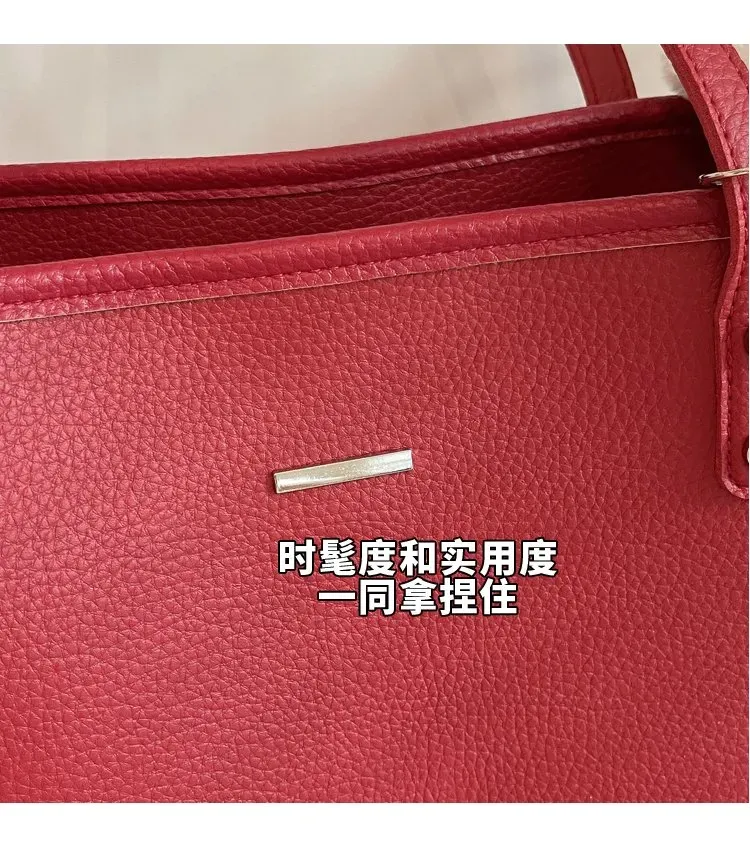Tas Selempang Wanita Bahan PU Sintetis Polos Warna Merah Bentuk Kotak Tali Stok China