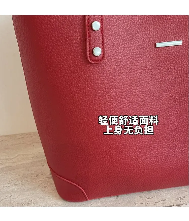 Tas Selempang Wanita Bahan PU Sintetis Polos Warna Merah Bentuk Kotak Tali Stok China