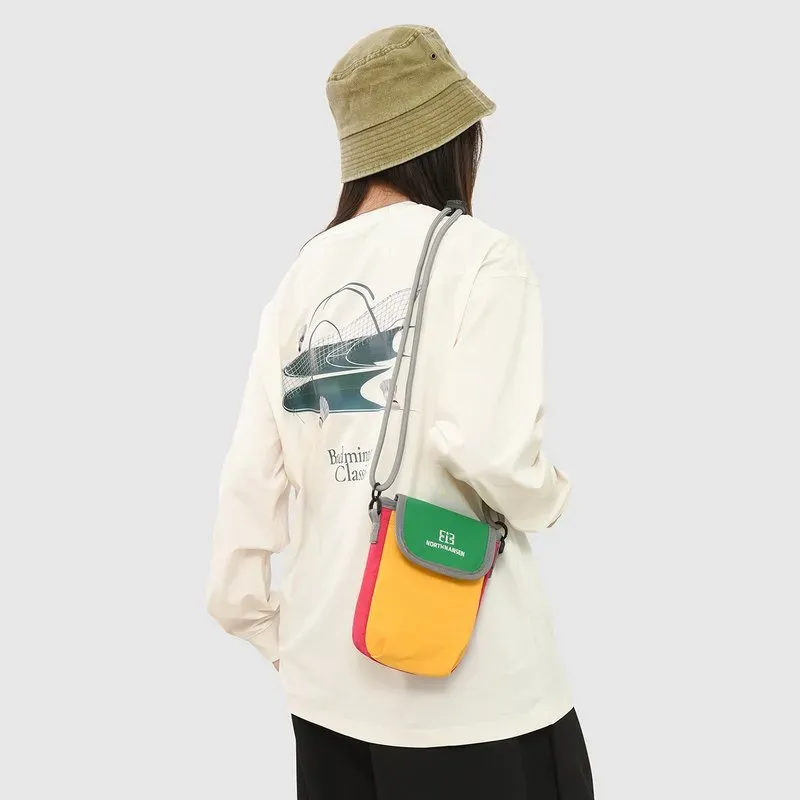 Tas Selempang Wanita Bahan Nylon Polos Bentuk Kotak Tali Panjang Resleting Pilihan Reseller