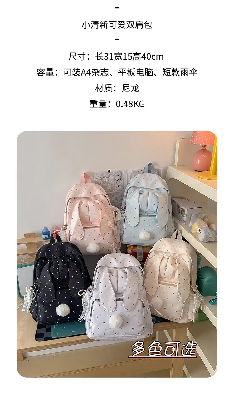 Tas Selempang Wanita Bahan Nylon Motif Polkadot Warna Hitam Bentuk Kotak Tali Resleting Grosir