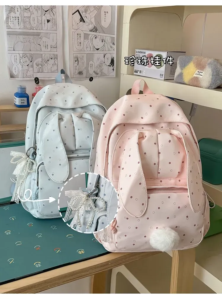 Tas Selempang Wanita Bahan Nylon Motif Polkadot Warna Hitam Bentuk Kotak Tali Resleting Grosir