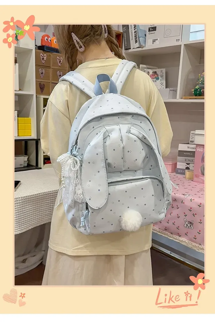 Tas Selempang Wanita Bahan Nylon Motif Polkadot Warna Hitam Bentuk Kotak Tali Resleting Grosir