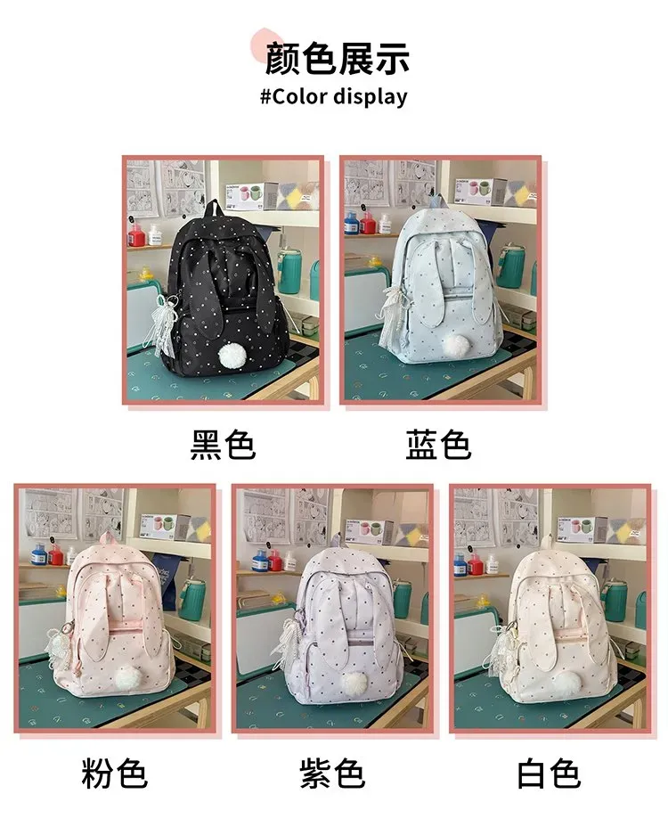 Tas Selempang Wanita Bahan Nylon Motif Polkadot Warna Hitam Bentuk Kotak Tali Resleting Grosir