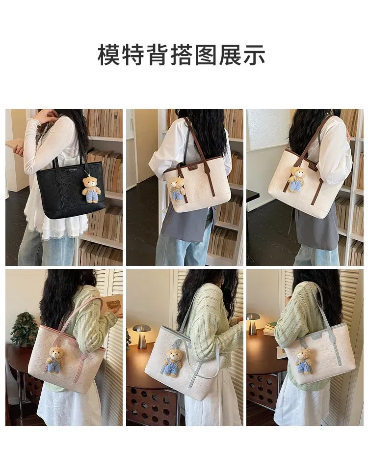 Tas Selempang Wanita Bahan PU Sintetis Motif Print Warna Pink Bentuk Kotak Tali Pilihan