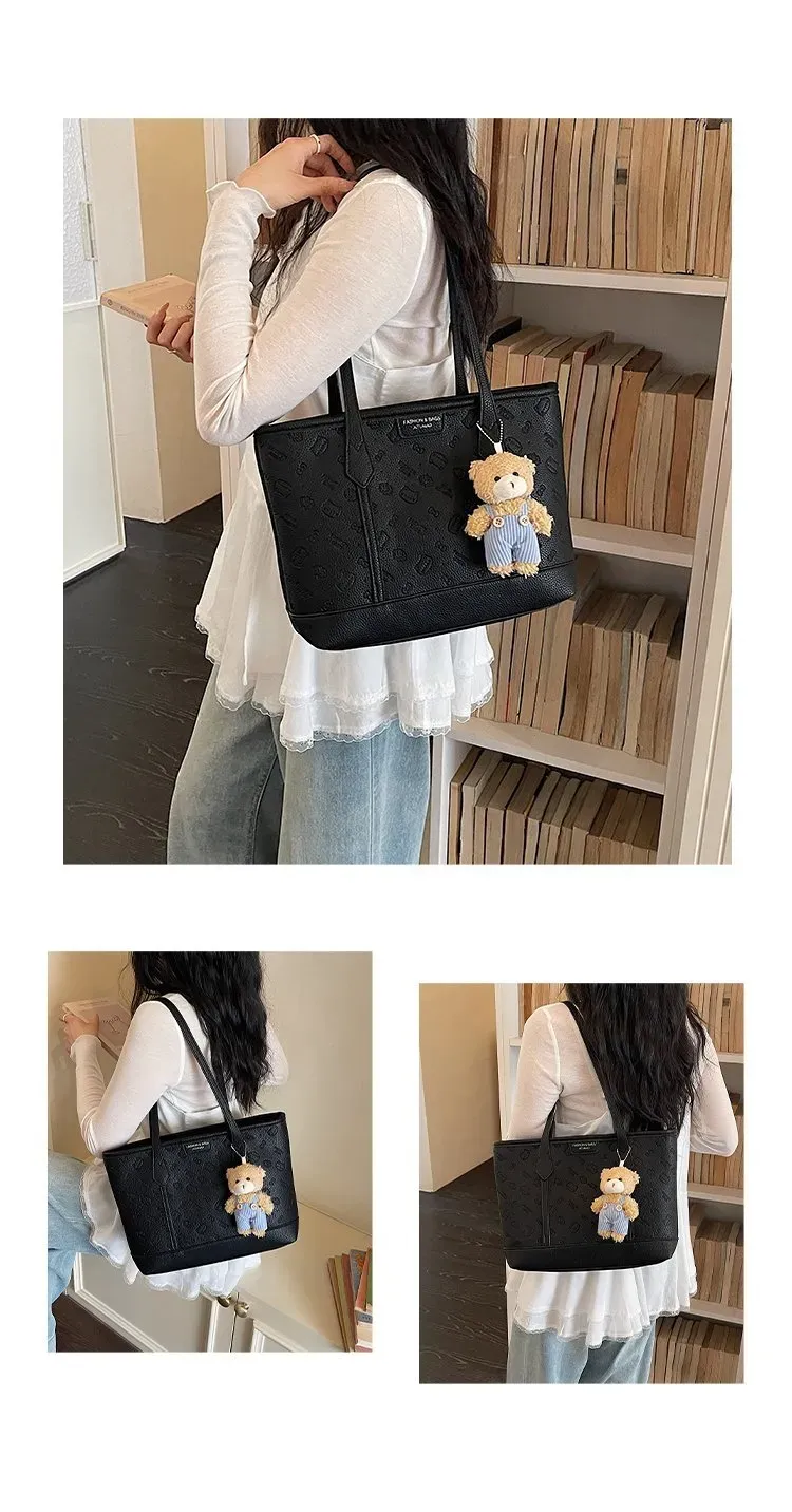 Tas Selempang Wanita Bahan PU Sintetis Motif Print Warna Pink Bentuk Kotak Tali Pilihan