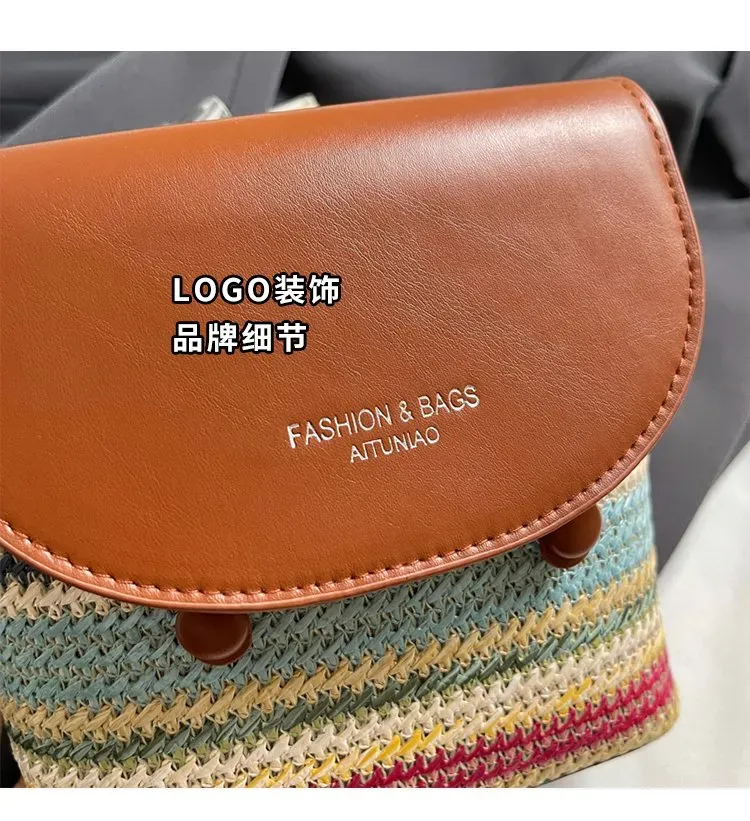Tas Selempang Wanita Bahan PU Sintetis Motif Print Warna Hitam Bentuk Kotak Tali Resleting