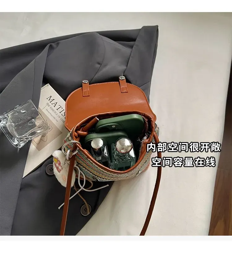 Tas Selempang Wanita Bahan PU Sintetis Motif Print Warna Hitam Bentuk Kotak Tali Resleting