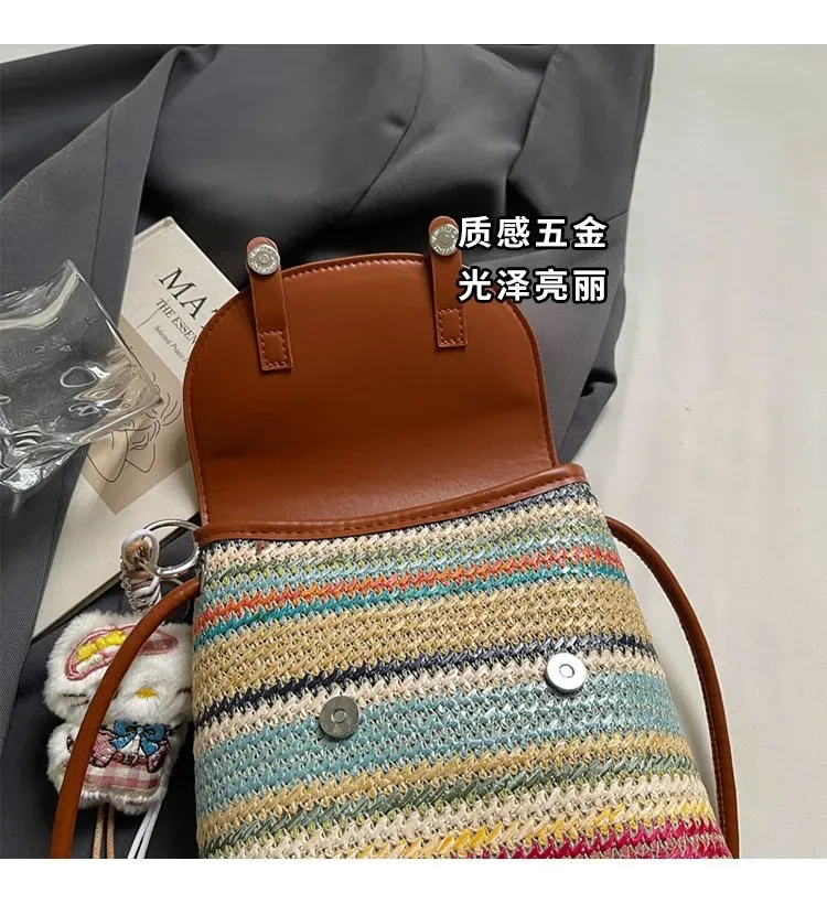 Tas Selempang Wanita Bahan PU Sintetis Motif Print Warna Hitam Bentuk Kotak Tali Resleting