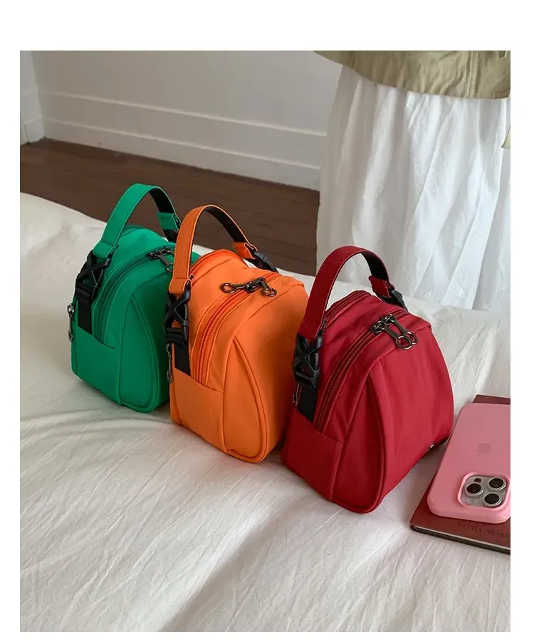 Tas Selempang Wanita Bahan PU Sintetis Polos Warna Merah Bentuk Kotak Tali Grosir Import