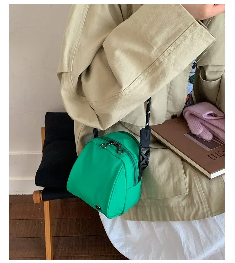 Tas Selempang Wanita Bahan PU Sintetis Polos Warna Merah Bentuk Kotak Tali Grosir Import