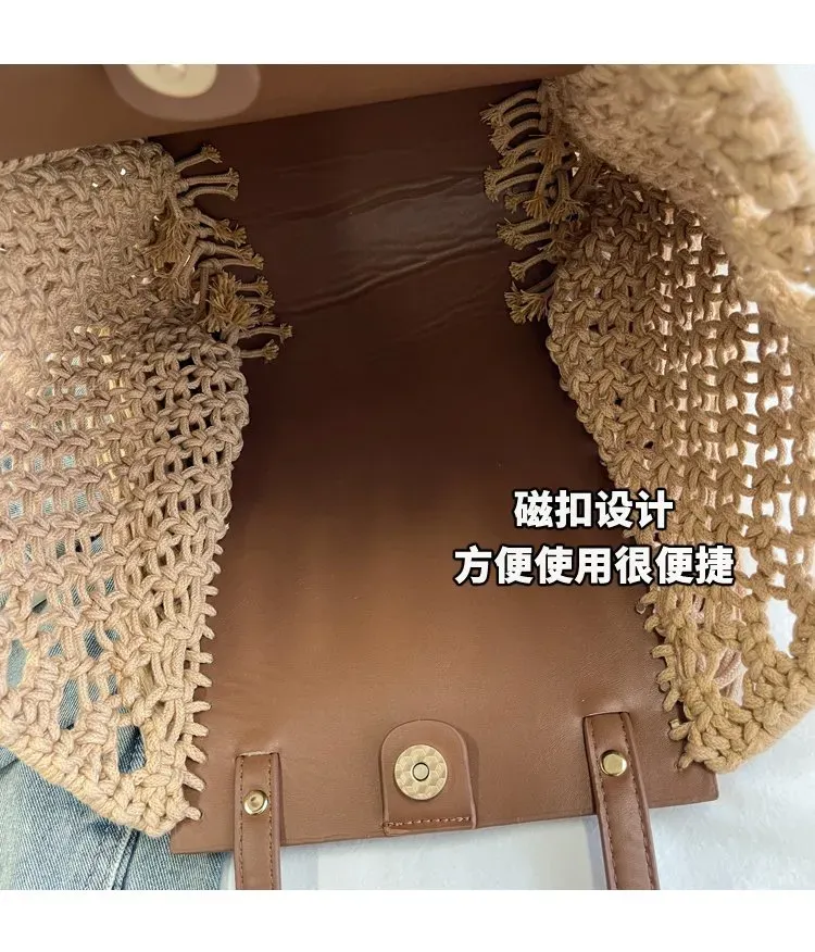 Tas Selempang Wanita Bahan PU Sintetis Tekstur Anyam Bentuk Kotak Tali Panjang Stok China