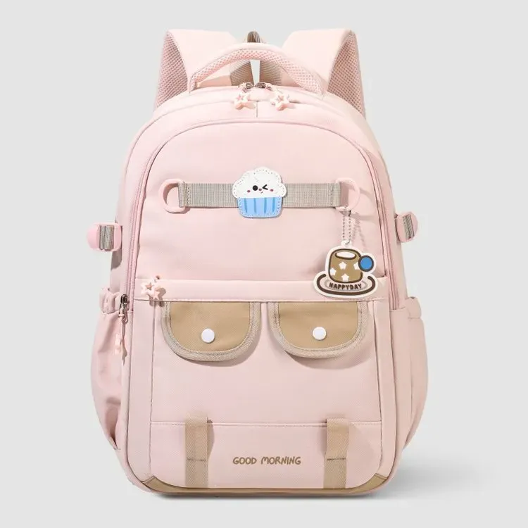 Tas Ransel Wanita Bahan Nylon Polos Warna Hitam Bentuk Kotak Tali Lebar Model Import