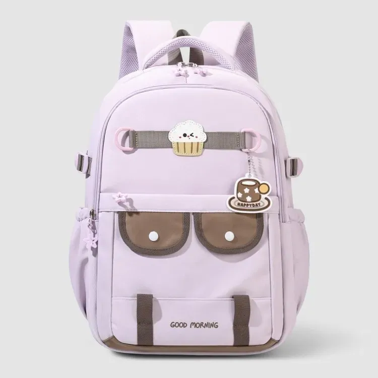 Tas Ransel Wanita Bahan Nylon Polos Warna Hitam Bentuk Kotak Tali Lebar Model Import